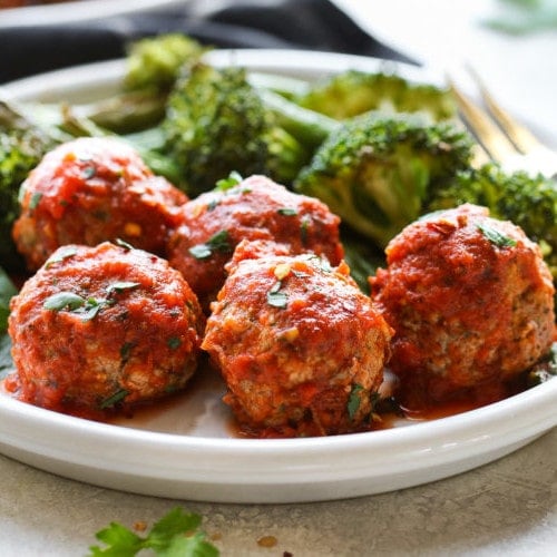 A plate of Italian Turkey Zucchini Meatballs