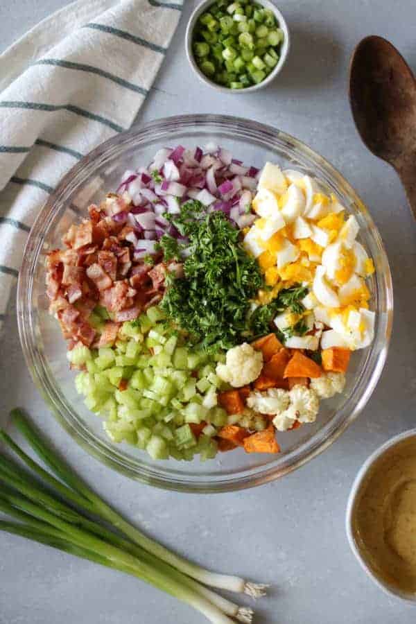 Roasted Cauliflower Sweet Potato Salad ingredients