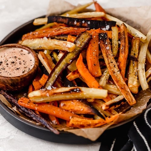 Garlic Roasted Root Vegetable Fries