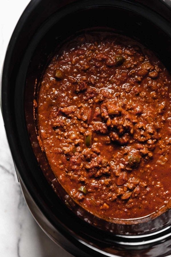 Slow Cooker Pumpkin Chili in a slow cooker