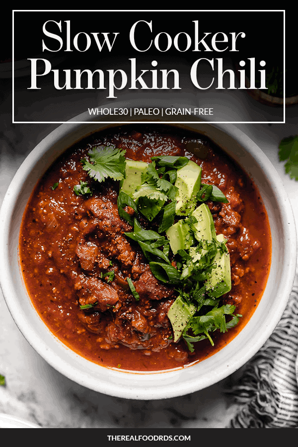 Pin image for Slow Cooker Pumpkin Chili
