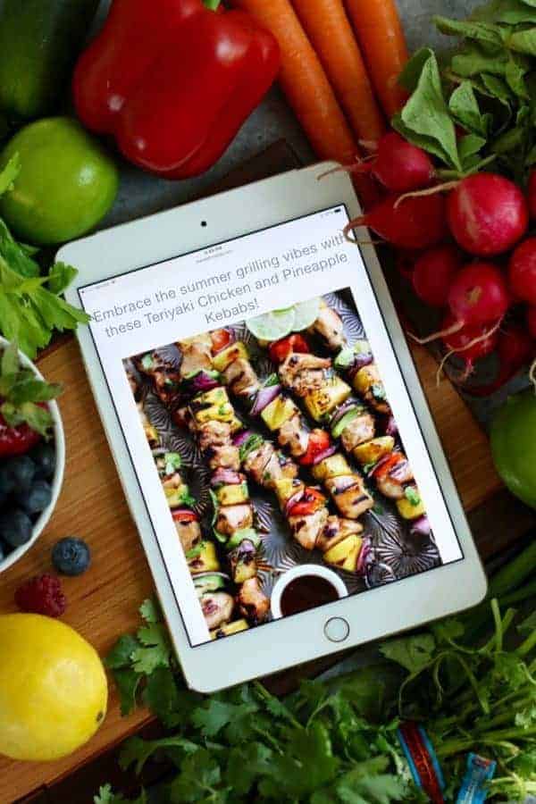 Healthy 4th of July Menu viewed on an iPad