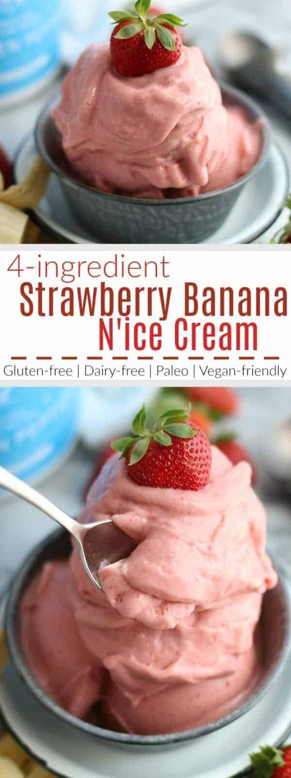 pinterest image for Strawberry Banana N'ice Cream