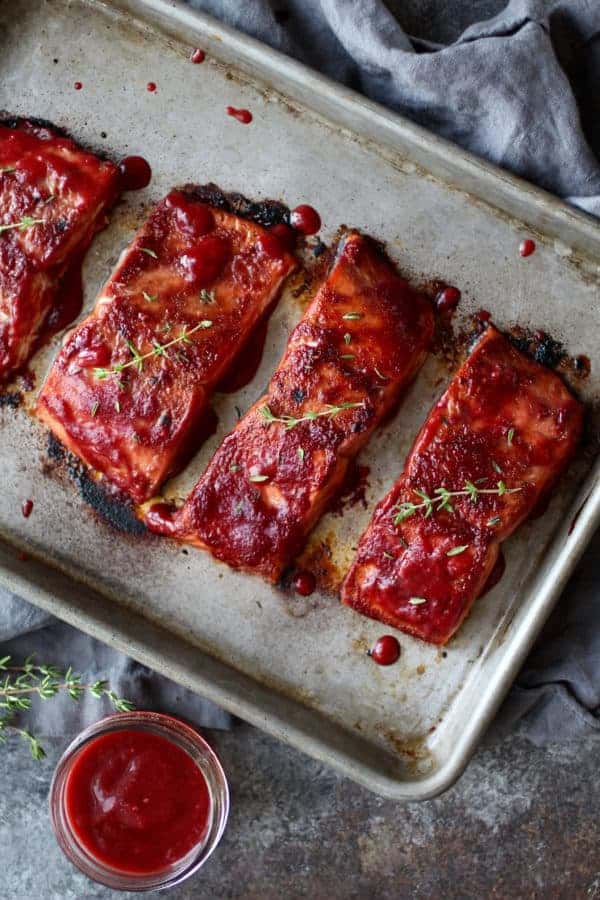 Raspberry Balsamic Glazed Salmon