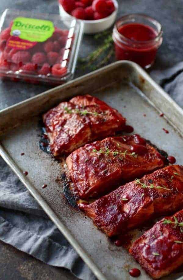 Raspberry Balsamic Glazed Salmon