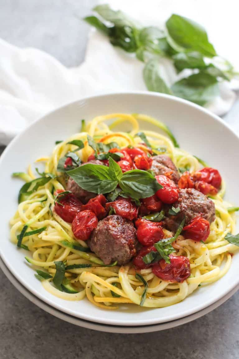 Italian Meatballs with Zoodles 