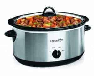 image of a slow cooker filled with meat and veggies