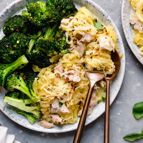 Dairy-Free Spaghetti Squash Chicken Alfredo