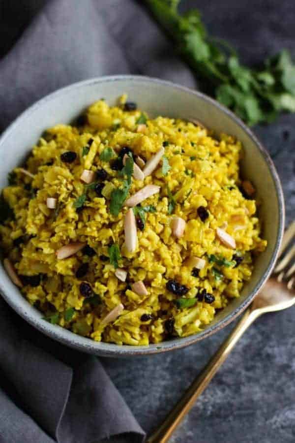 golden cauliflower rice