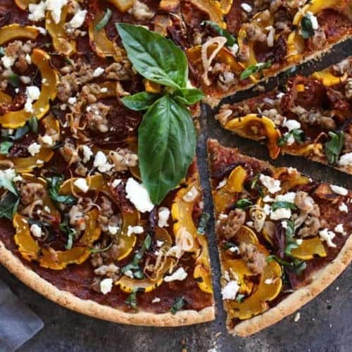 Grain-free Pizza with Sausage and Roasted Squash