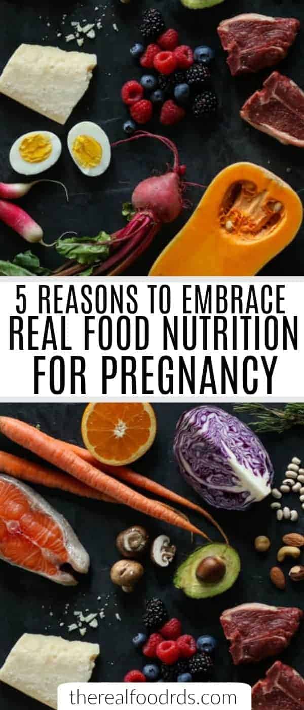 pinterest image for real food nutrition for pregnancy