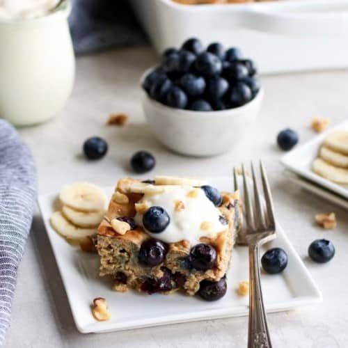 Gluten-free Blueberry Banana Walnut Muffin Bars