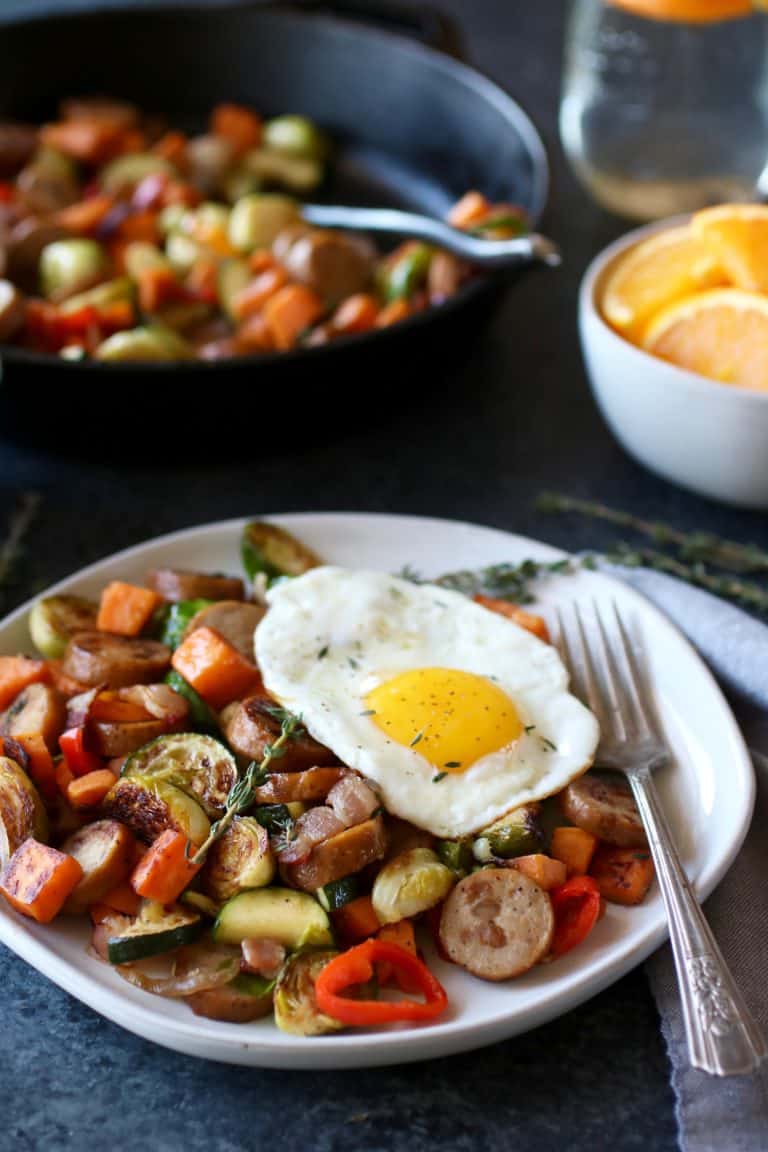 Chicken & Apple Sausage Sweet Potato Hash