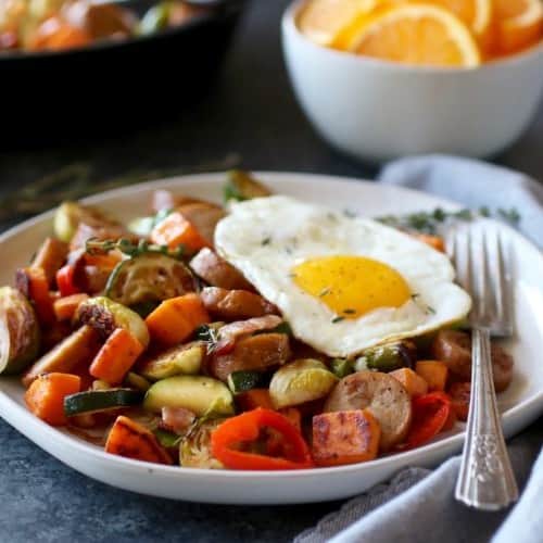 Chicken & Apple Sausage Sweet Potato Hash