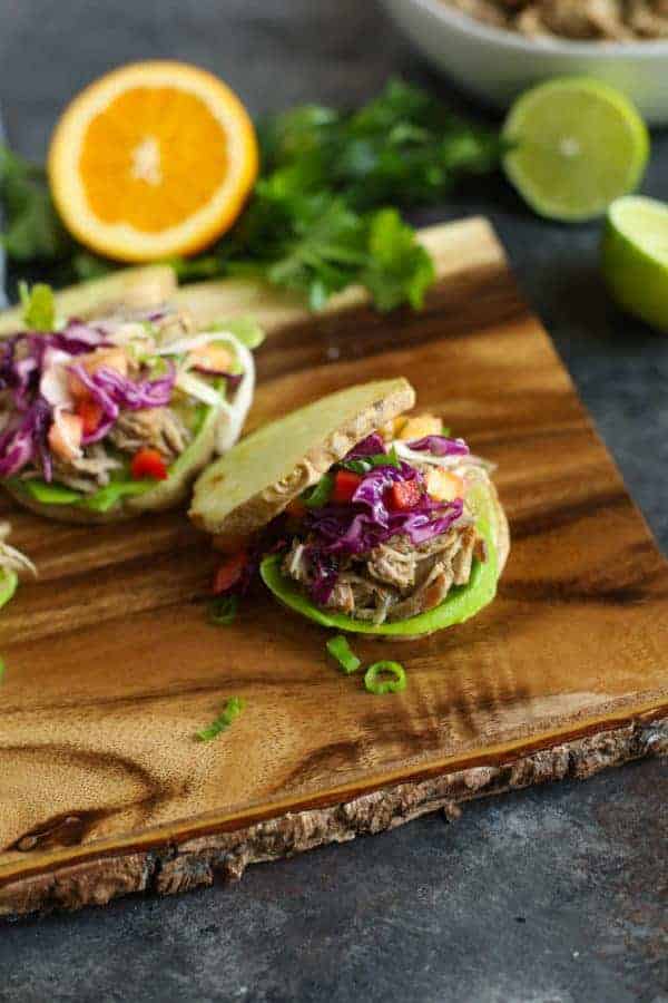 Slow Cooker Citrus Herb Pork Sliders with Pineapple Salsa Slaw