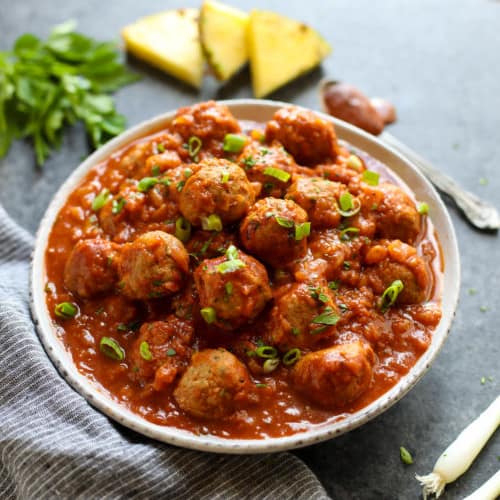 Pineapple BBQ Chicken Meatballs
