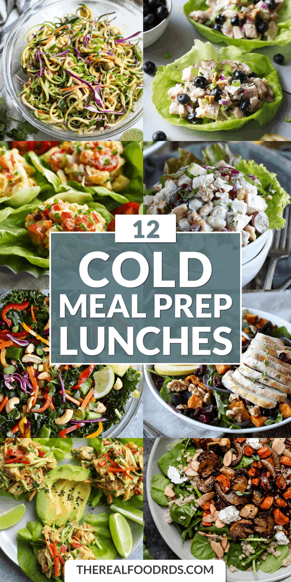 A collage of 12 Cold Meal Prep Lunches
