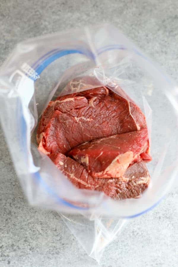 steak marinading in a bag 
