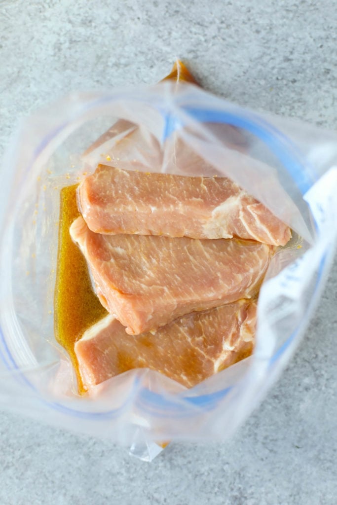 Hawaiian Marinade. One of the 5 pork marinades in a zip-top bag.