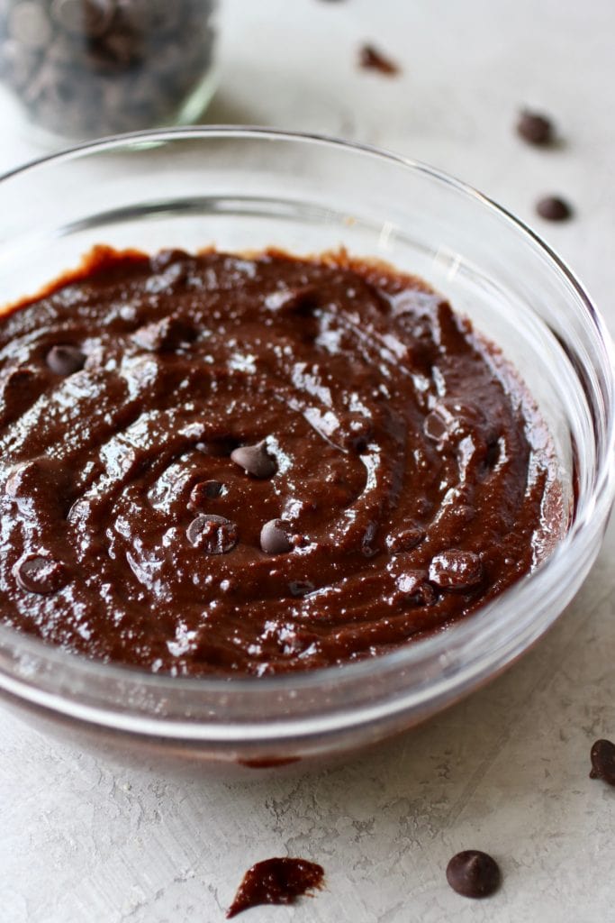 The Best Fudgy Paleo Brownie batter in a bowl