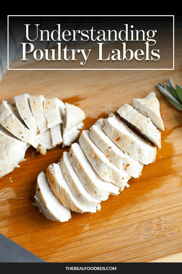 A photo of a cut chicken breast with text overlay