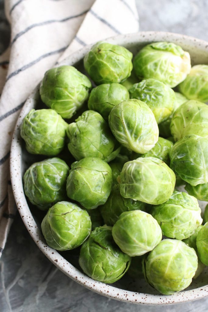 a bowl of brussels sprouts