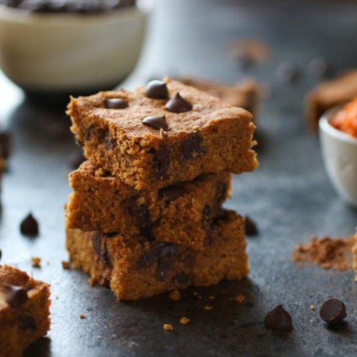 Paleo Pumpkin Chocolate Chip Bars