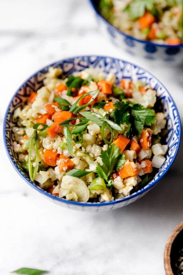 A bowl of Sheet Pan Cauliflower Fried Rice