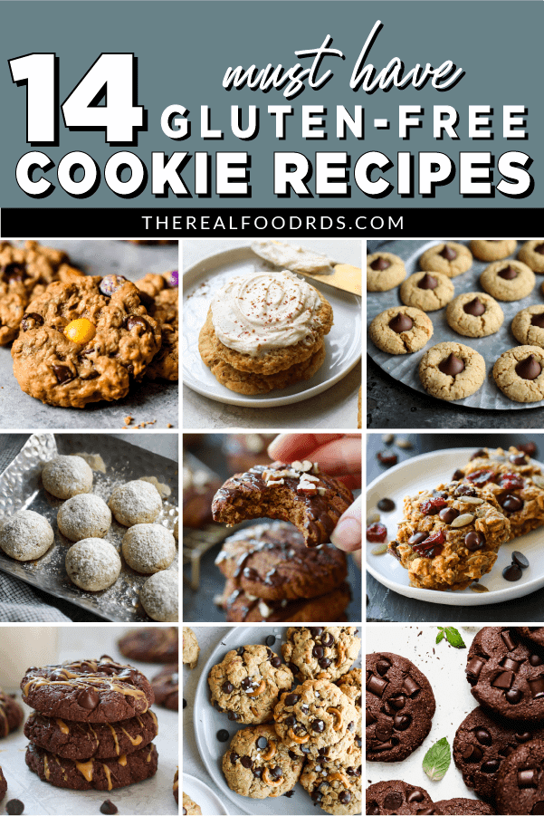A collage of 9 gluten-free cookie recipes.