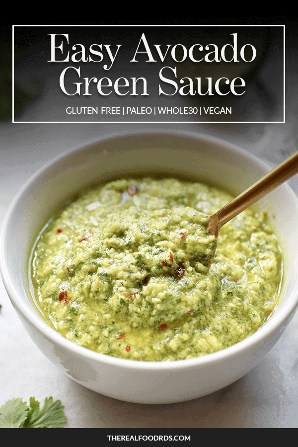 Pin image for Easy Avocado Green Sauce