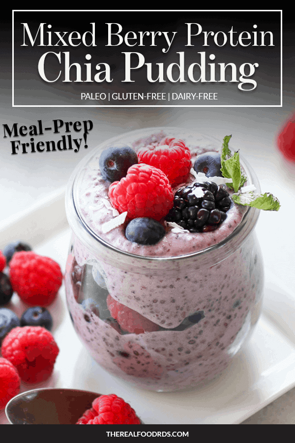Pin image for Mixed Berry Protein Chia Pudding