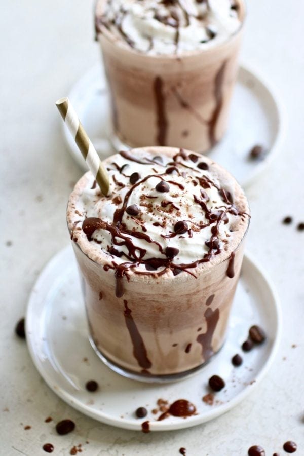 Healthy Mocha Frappe ready to be enjoyed