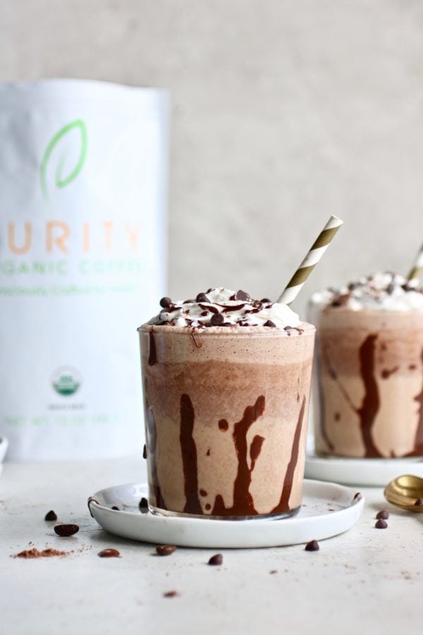 Healthy Mocha Frappe ready to be enjoyed