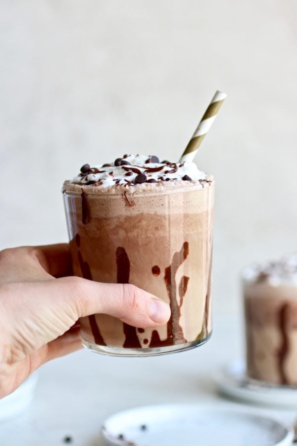 Healthy Mocha Frappe ready to be enjoyed