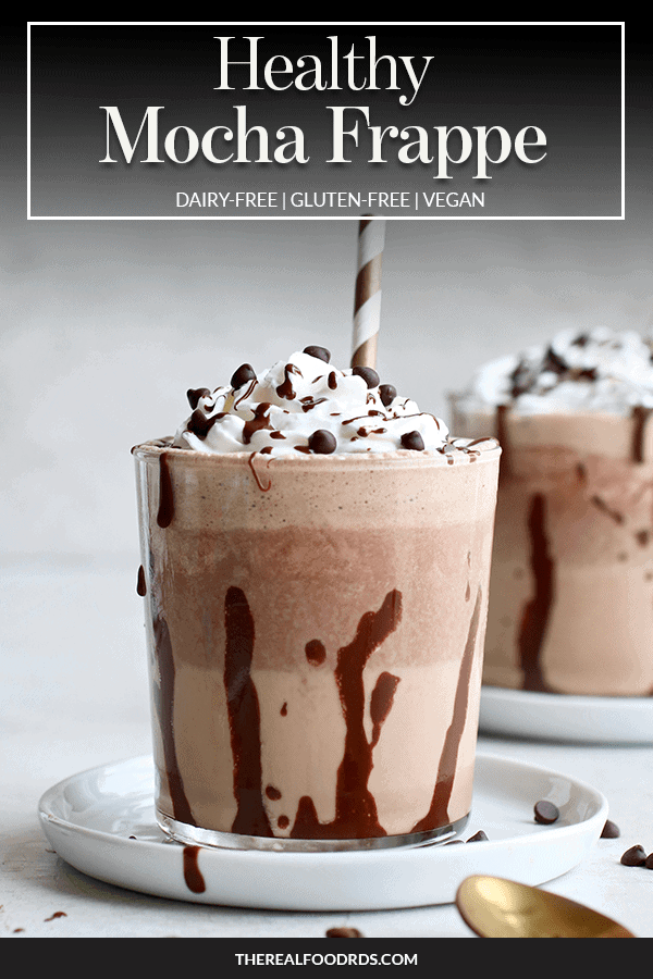 Image of a healthy frappe with text overlay