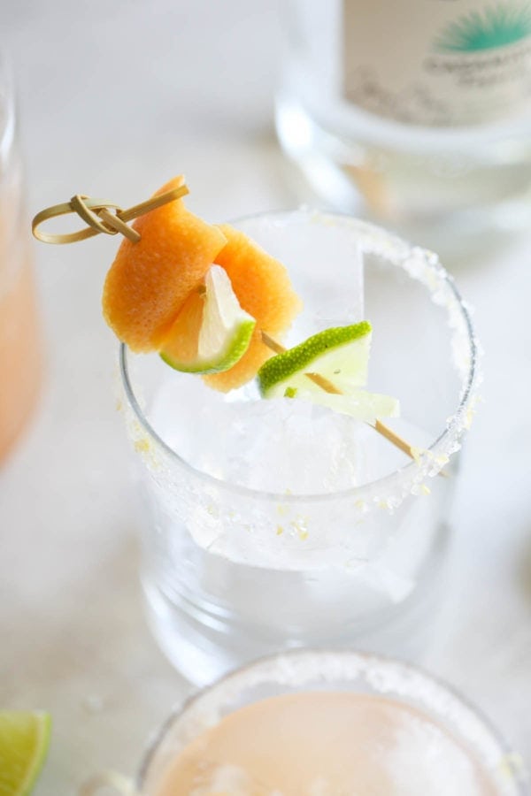 2 glasses of Low-Sugar Palomas