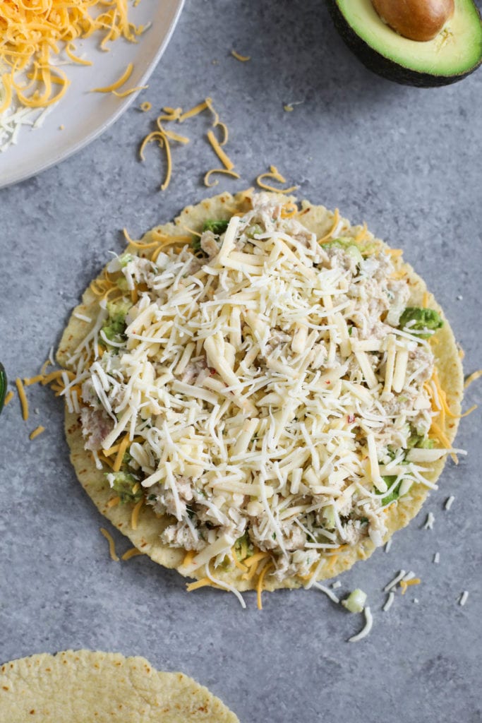 Tuna Melt Quesadillas Ready for Cooking