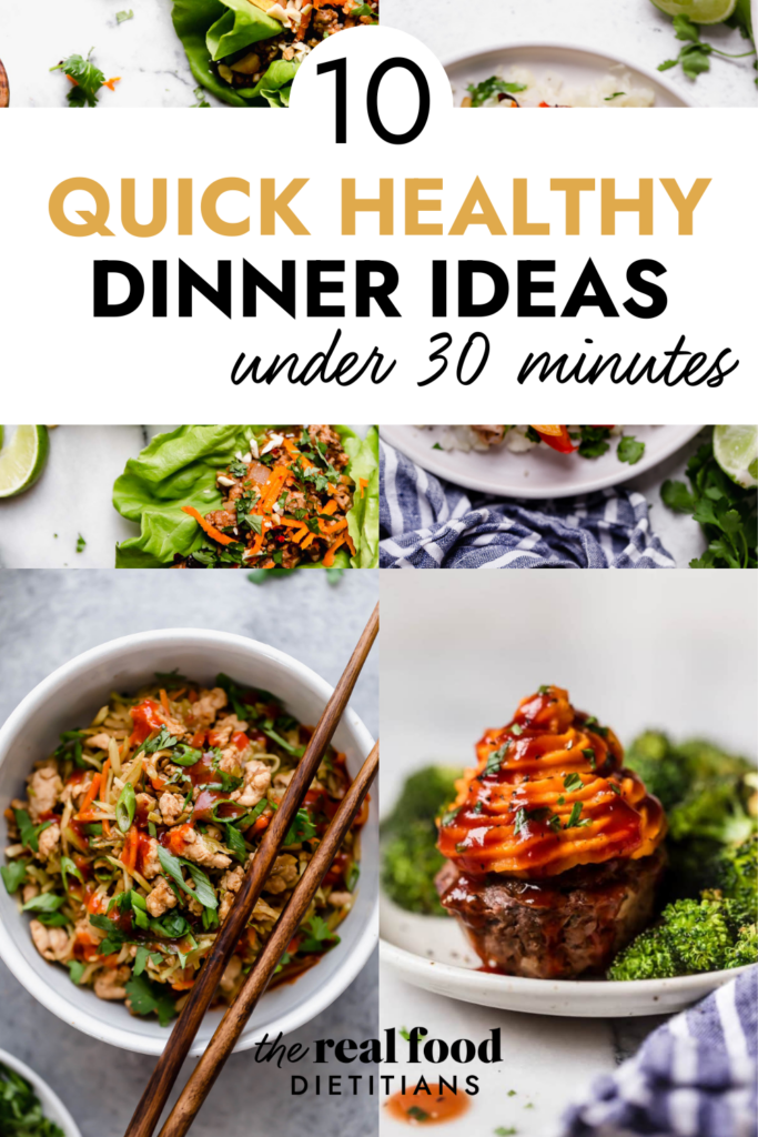 Collage of easy quick healthy dinner recipes