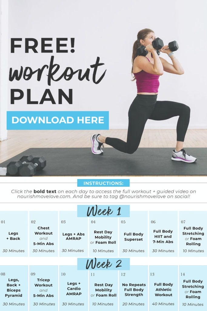 Woman with dumbbells lunging and lifting weights overhead