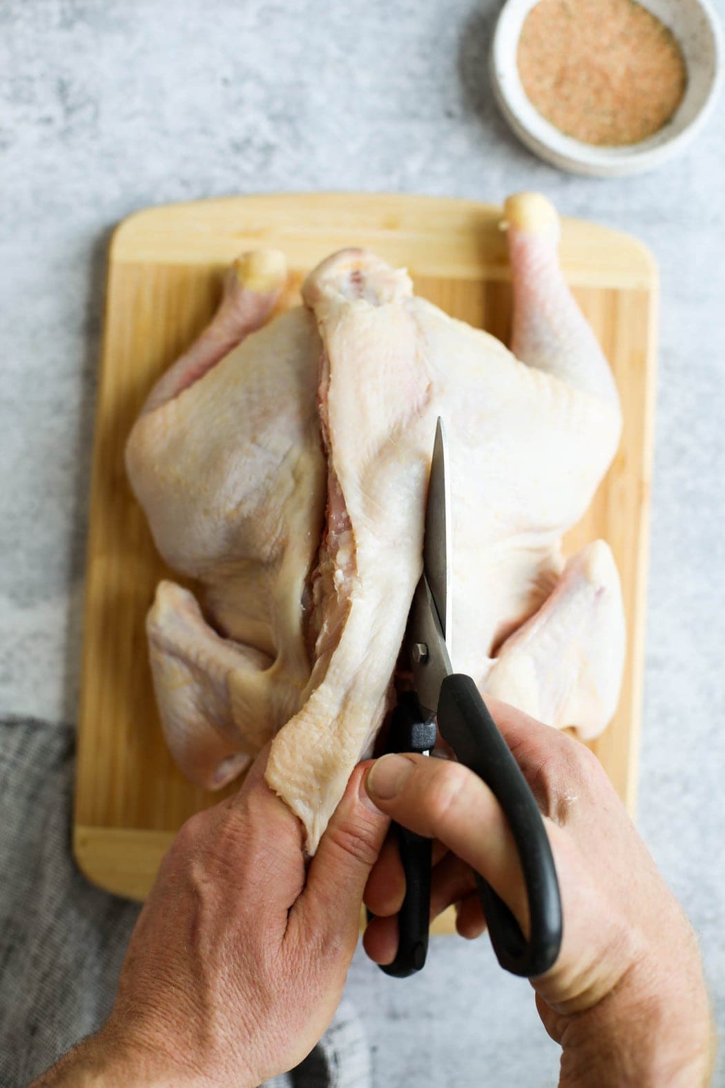 processing photos of cutting a Perfect Spatchcock Chicken