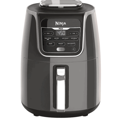 A black ninja brand air fryer