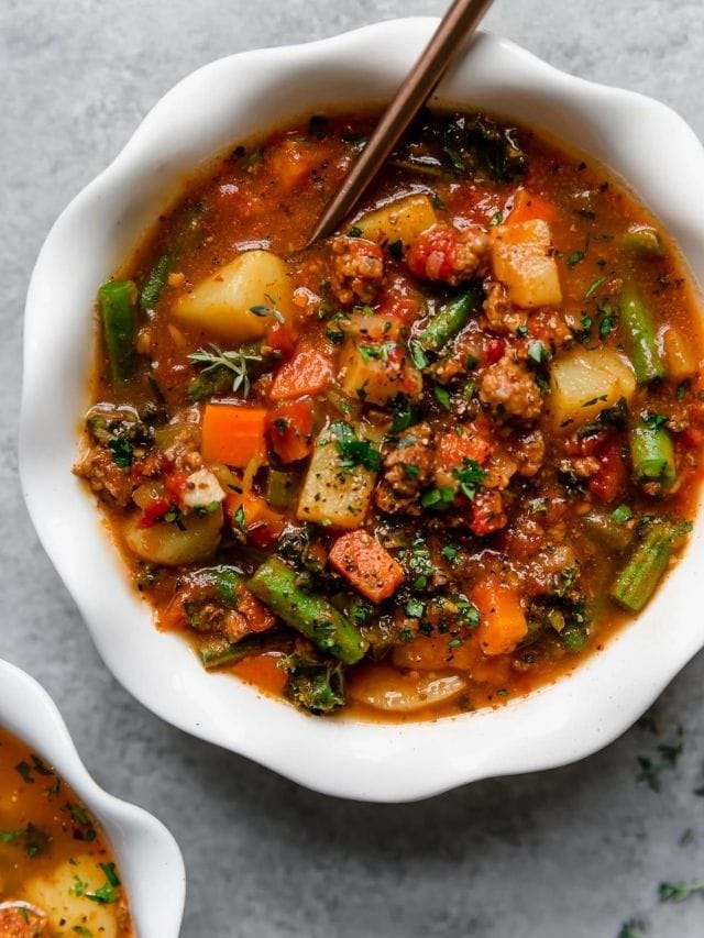 Slow Cooker Healthy Hamburger Soup