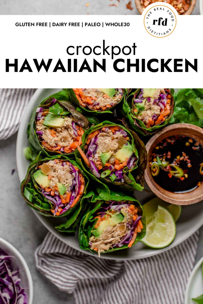 Crockpot Hawaiian Chicken collage with text overlay